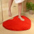 Chenille heart-shaped floor mat bathroom, doormat, bedroom bathroom, toilet, foot pad, water absorption, non slip mat, red 40 * 50