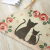 Jiabolang cartoon mat doormat foot pad household bathroom entrance water absorption non slip mat bathroom entrance mat cat semicircle 50cm * 80cm