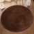 Bieying carpet round solid American style Nordic countrythick encryption Plush Soft non slip living room porch bedroom bedside computer chair swivel chair children's room hanging basket foot pad coffee color 80 * 80cm