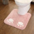 Bathroom duormat washable cotton children's cat paw bathroom floor mat u toilet foot pad cat paw sky blue 50 * 80cm rectangle