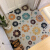 Doormat, entrance hall, entrance door, carpet, doormat, Nordic entry silk ring, foot pad, household mat, yellow and blue flowers, 80x120cm