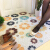 Doormat, entrance hall, entrance door, carpet, doormat, Nordic entry silk ring, foot pad, household mat, yellow and blue flowers, 80x120cm