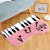 Water absorbing mat cartoon doormat living room entrance bathroom non slip mat kitchen bedroom bathroom foot pad pink piano cat 50 * 80