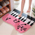 Water absorbing mat cartoon doormat living room entrance bathroom non slip mat kitchen bedroom bathroom foot pad pink piano cat 50 * 80