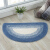 Wankanghuixin gradual change half round carpet bathroom door water absorption mat half round bathroom mat bedroomdoormat kitchen bathroom water absorption foot pad gradual change half round blue 45x70cm