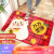 Dajiang Japanese style floor mat festive red wear-resistant and rub resistant duormat strip kitchen foot padnon slip mat auspicious cat 50x80cm