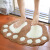 Lovely flocking big feet home entrance mat floor mat family bathroom bathroom door non slip mat foot pad red 40x60 cm