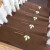 Albizzia Japanese stair mat non slip step mat non glue self-adhesive rotary solid wood stair mat mute luminous customized step mat coffee clover (luminous style) 55cm * 22cm * 4.5cm (single piece price)