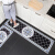 [kitchen] European style black kitchen mat long mat waterproof and oil proof non slip leather pad household bed front door foot pad hand washable black granular bottom combination 50x80 + 50x180 send 50x80