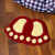 Lovely flocking big feet home entrance mat floor mat family bathroom bathroom door non slip mat foot pad red 40x60 cm