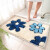 Dajiang floor mat doormat suction mat kitchen bedroom household foot pad bathroom bathroom entrance bathroom non slip pad blue flower 60x90cm