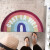 Tianchen semicircular porch mat doormat doormat rubbing earth silk circle foot pad entering door household waterproof silk circle rainbow 45 * 90cm