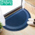 Doormat multifunctional floor mat non slip mat semicircle toilet door semicircle wear resistant PVC foot pad living room porch Navy 48cmx80cm