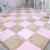 Spliced floor mattress, red insSimpleThick foam mattress Non-Slip living room children Bedroom floor mat Bedside full block Tatami float window cushion cotton velvet light coffee + pink 31*31*1.0CM [10] encryption Thick