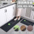 Sukis kitchen mat doormat bathroom doormat water absorption foot pad bathroom non slip mat kitchen embroidery_ Clover grey bottom 40 * 60 + 40 * 120 (two pack)