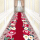 Red corridor with flowers